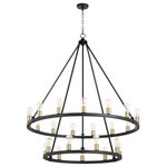 Quorum - Paxton Transitional Chandelier in Noir with Aged Brass - PAXTON 24LT - NR/AGB&nbsp
