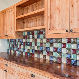 DeVos Woodworking Rustic Walnut Countertop with Turquoise Inlay - Kitchen Countertops