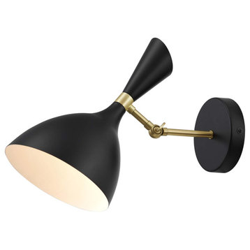 Sconce Wall Lamp Light Fixture, Black, Metal, Modern Cafe Bistro Hospitality