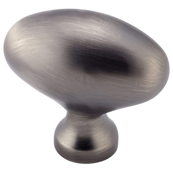 Classic Football Style Antique Nickel Cabinet Hardware Knob, 1-31/32" Length