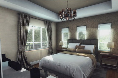 Inspiration for a mid-sized contemporary bedroom remodel in Las Vegas