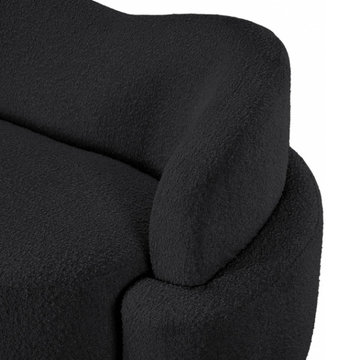 Principessa Boucle Fabric Sofa - Black