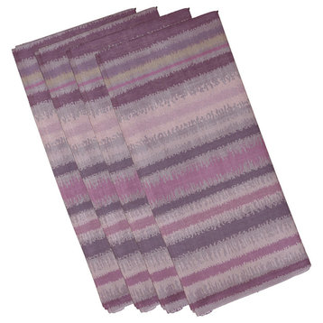 Raya De Agua, Stripe Print Napkin, Set of 4, Lavender