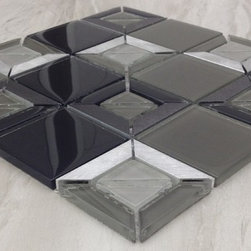 Triangle Pattern Charcoal Mosaic - Tile