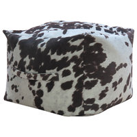 Premiere Home Cowhide 17" Pouf Footstool