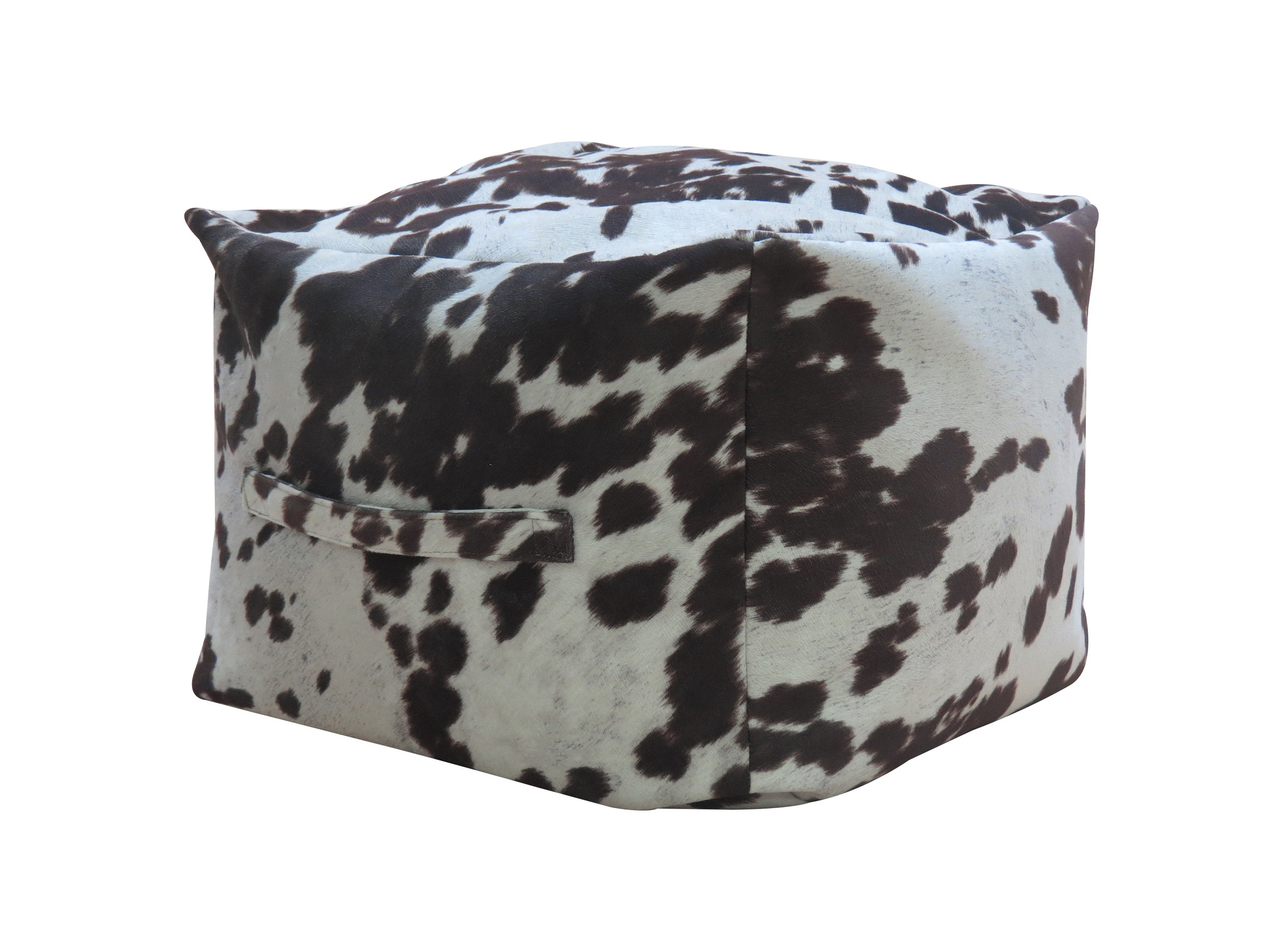 Premiere Home Cowhide 17" Pouf Footstool
