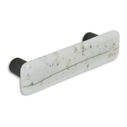 CKP - Art Glass Pull, Vanilla Confetti, Oil-Rubbed Bronze Base - Cabinet And Drawer Handle Pulls
