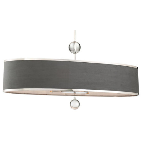 Metropolitan N7329 Luxor 6 Light 24"W Drum Chandelier - Polished Nickel