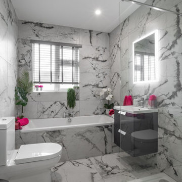 Bathroom - Raddix Marble-Effect Carving Porcelain Matt Tile