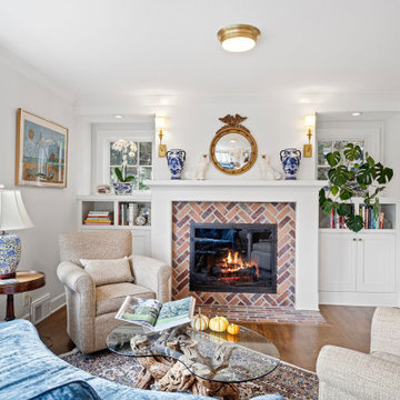 Family Room with Built-In Cabinets, Custom Millwork and Custom Fireplace