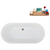 59" Streamline N4000CH Soaking Freestanding Tub and Tray With Internal Drain