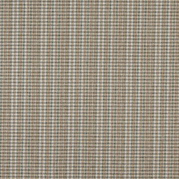 Brown Green And Ivory Small Plaid Country Tweed Upholstery Fabric By The Yard