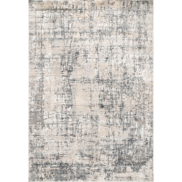 nuLOOM Aly Modern Abstract Contemporary Vintage Area Rug, Beige 5' 3"x7' 7"