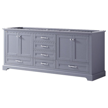 Lexora Home Dukes 80" Vanity Cabinet in Dark Gray