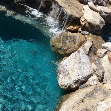 Natural rock waterfall