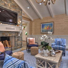 pool house fireplace