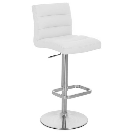 Lush Adjustable Height Swivel Bar Stool - Trumpet Base, White