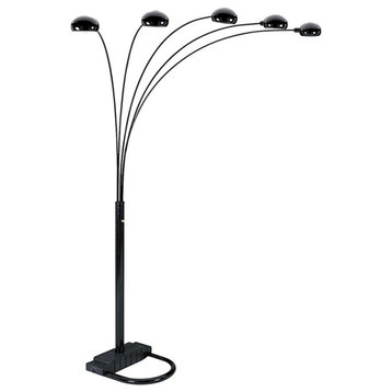 84"H 5 Arms Arch Floor Lamp - Black