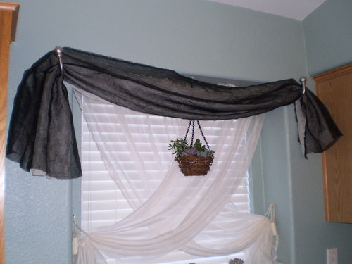 Window Scarves From Sagging In Sconces, How To Hang 2 Scarf Curtains