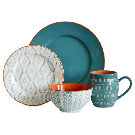 Tatiana Turquoise 16 Piece Dinnerware Set