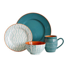 Tanigers 16-Piece Dinnerware Set, Turquoise