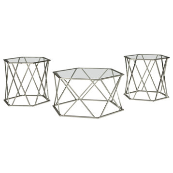 Madanere Occasional Table Set, Chrome T015-13