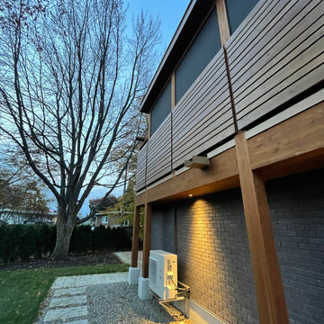 Extension de garage avec véranda au dessus