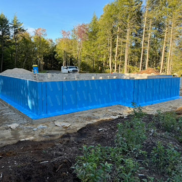 Concrete Block Foundation And Footings With Exterior Waterproofing