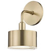 Nora LED Wall Sconce - Aged Brass Finish - Clear Glass