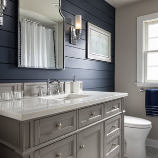 75 Beautiful Bathroom with a Freestanding Vanity Unit and Tongue and