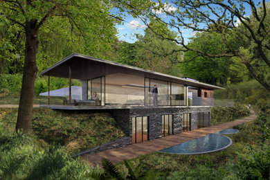 This is an example of a contemporary house exterior in Devon.