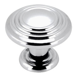 Cosmas - Cosmas 4122CH Polished Chrome 3 Ring Cabinet Round Knob, Set of 25 - Cabinet And Drawer Knobs
