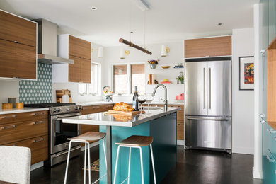 Example of a trendy kitchen design in Boston
