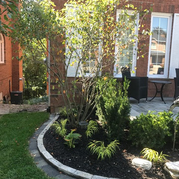Front yard transformation with new sitting area and grand entrance