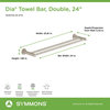 Dia Double Wall-Mounted Towel Bar, Satin Nickel
