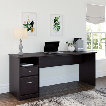 Cabot Computer Desk With Drawers, Espresso Oak