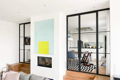 Großes Modernes Wohnzimmer im Loft-Stil in Frankfurt am Main
