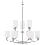 HomePlace - HomePlace 415291BN-338 Dixon - Nine Light Chandelier - Warranty: 1 Year Room Recommendation: DDixon Nine Light Cha Brushed Nickel Soft  *UL Approved: YES Energy Star Qualified: n/a ADA Certified: n/a  *Number of Lights: 9-*Wattage:100w Incandescent bulb(s) *Bulb Included:No *Bulb Type:E26 Medium Base *Finish Type:Bronze