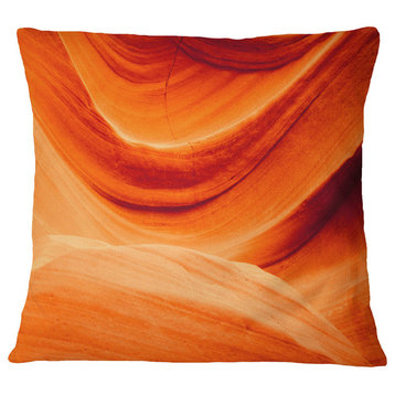 Antelope Canyon Orange Wall Landscape Photography Throw Pillow, 18"x18"