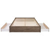 King Select 4-Post Platform Bed With 2 Drawers, Drifted Gray