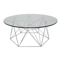 Nuevo Living Kayt Coffee Table in Chrome and Tempered Glass - Coffee Tables