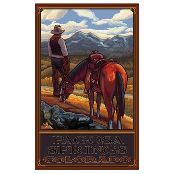 Paul A. Lanquist Pagosa Springs Colorado Cowboy On Range Art Print, 12"x18"