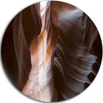 Brown Antelope Canyon, Landscape Photo Disc Metal Artwork, 23"