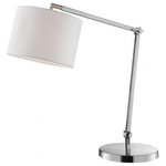 Lite Source - Lite Source LS-23155 Lark - One Light Table Lamp - Table Lamp, Brushed Nickel/White Fabric Shade, E27 A 60W.  Shade Included: YesLark One Light Table Lamp Brushed Nickel White Fabric Shade *UL Approved: YES *Energy Star Qualified: n/a  *ADA Certified: n/a  *Number of Lights: Lamp: 1-*Wattage:60w E27 A bulb(s) *Bulb Included:No *Bulb Type:E27 A *Finish Type:Brushed Nickel