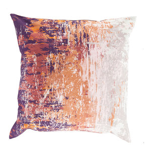 Designart CU7441-18-18 Blue and Purple Paint Stain Abstract Watercolor Throw Pillow 18 x 18