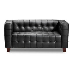 Tufted Club Loveseat-Black - Products