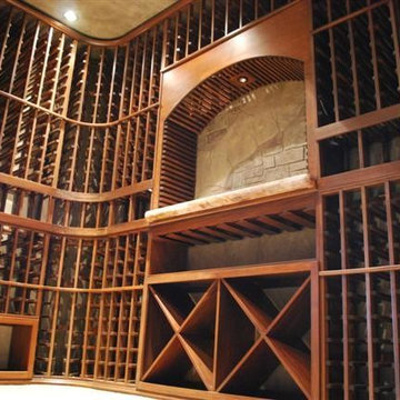 Mahogany wine cellar with chestnut stain and lacquer