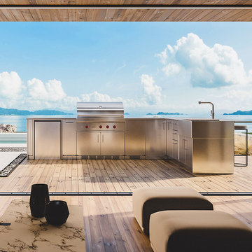Outdoor Kitchens - Stainless steel cabinets