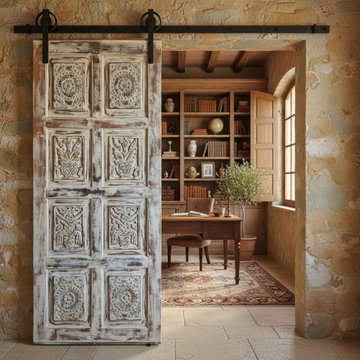 Storybook Spanish Revival Features Floral Motifs and Whimsical Carved Doors