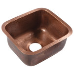 Sinkology - Orwell Copper 17" Single Bowl Undermount Kitchen Sink - Even small rooms and spaces need big style. The Orwell undermount copper kitchen sink is perfect for compact spaces like prep areas, laundry rooms, or tiny homes. The single bowl ensures maximum workspace for washing dishes or prepping meals - even in smaller areas. Our durable, solid copper sinks are hand-hammered by skilled craftsman and protected by our lifetime warranty.